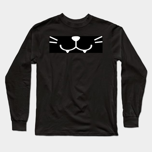 Smiley Kitty Black Long Sleeve T-Shirt by GenieKali